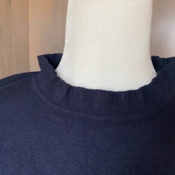 ADRIANNA PAPELL Navy Knit Puff Sleeve *NWT* - Picture 7 of 8